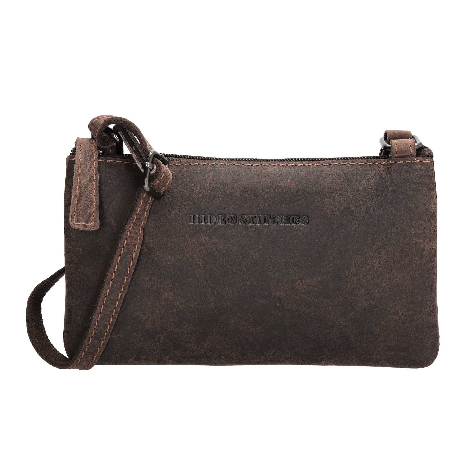 Hide & Stitches Idaho Clutch/ Avondtasje Donkerbruin