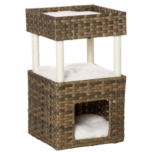 Torre de arranhar para gatos em rattan da PawHut
