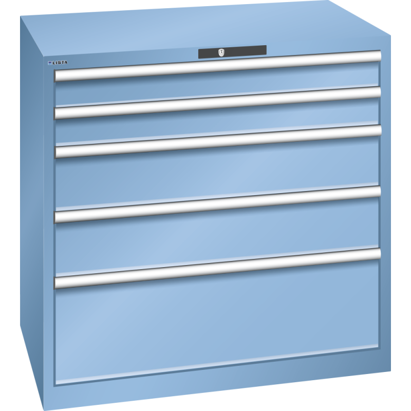 Armoire à tiroirs Lista 54 x 36E  H 100 x L 102,3 x P 72,5 cm 5 tiroirs Key Lock
