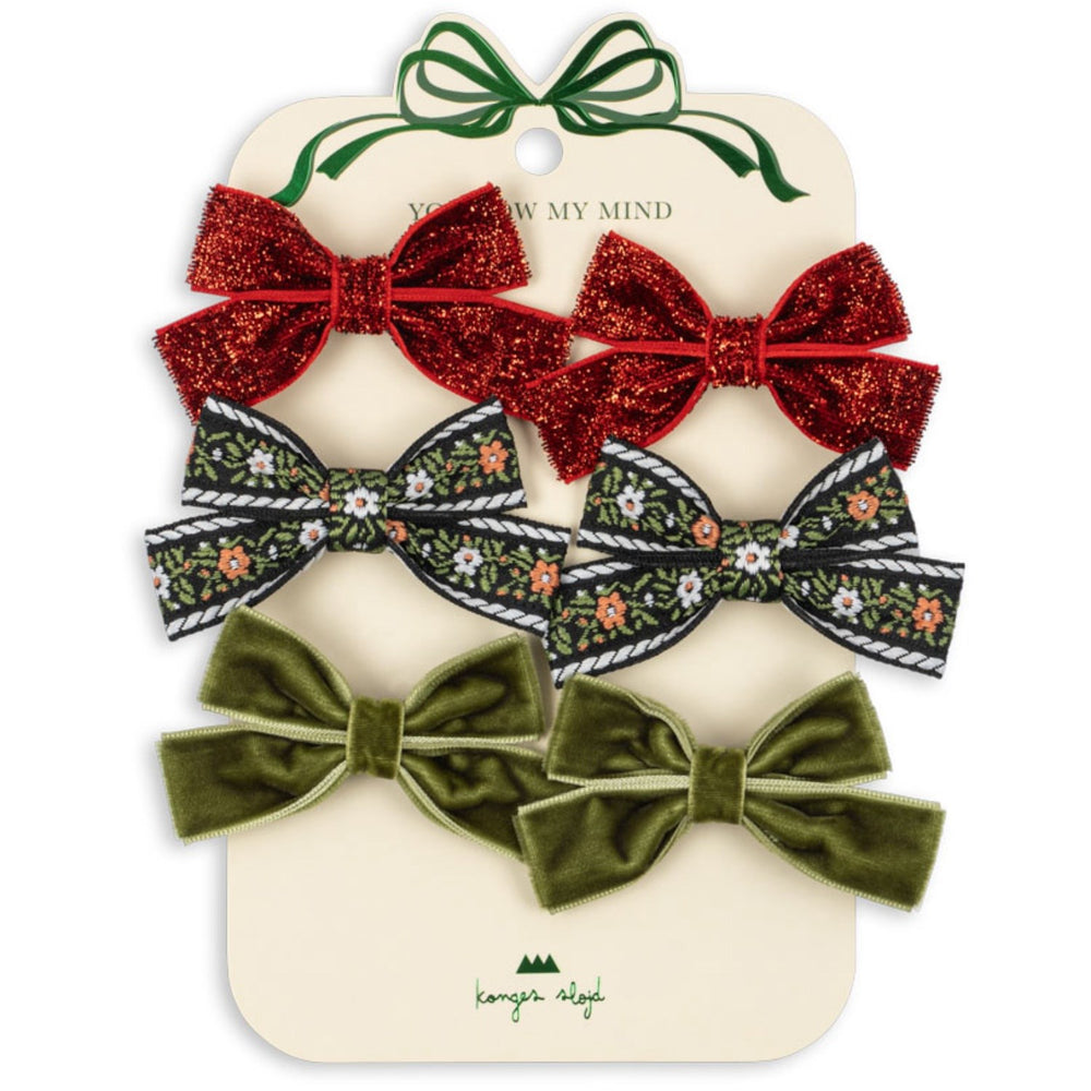 Køb Konges Sløjd Red/Green 6 Pak Micki Sløjfe Hair Clips