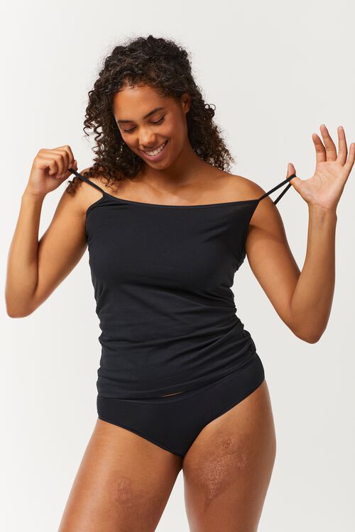 slip femme doux coton noir