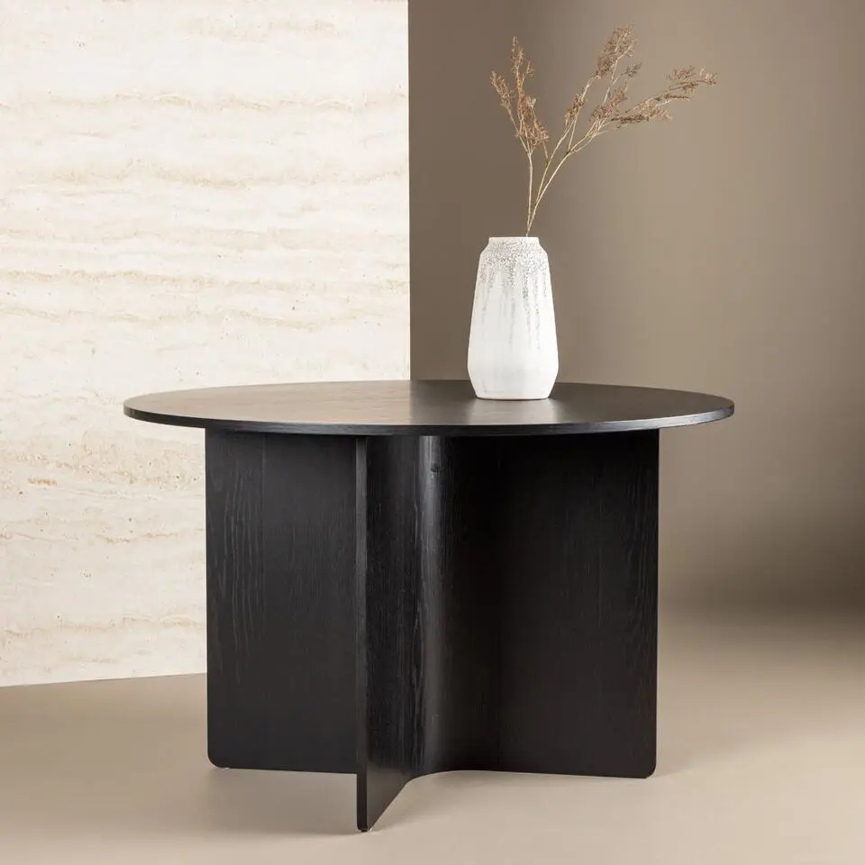 Eettafel Rond - Zwart MDF - 120x120x76cm - Tyresö