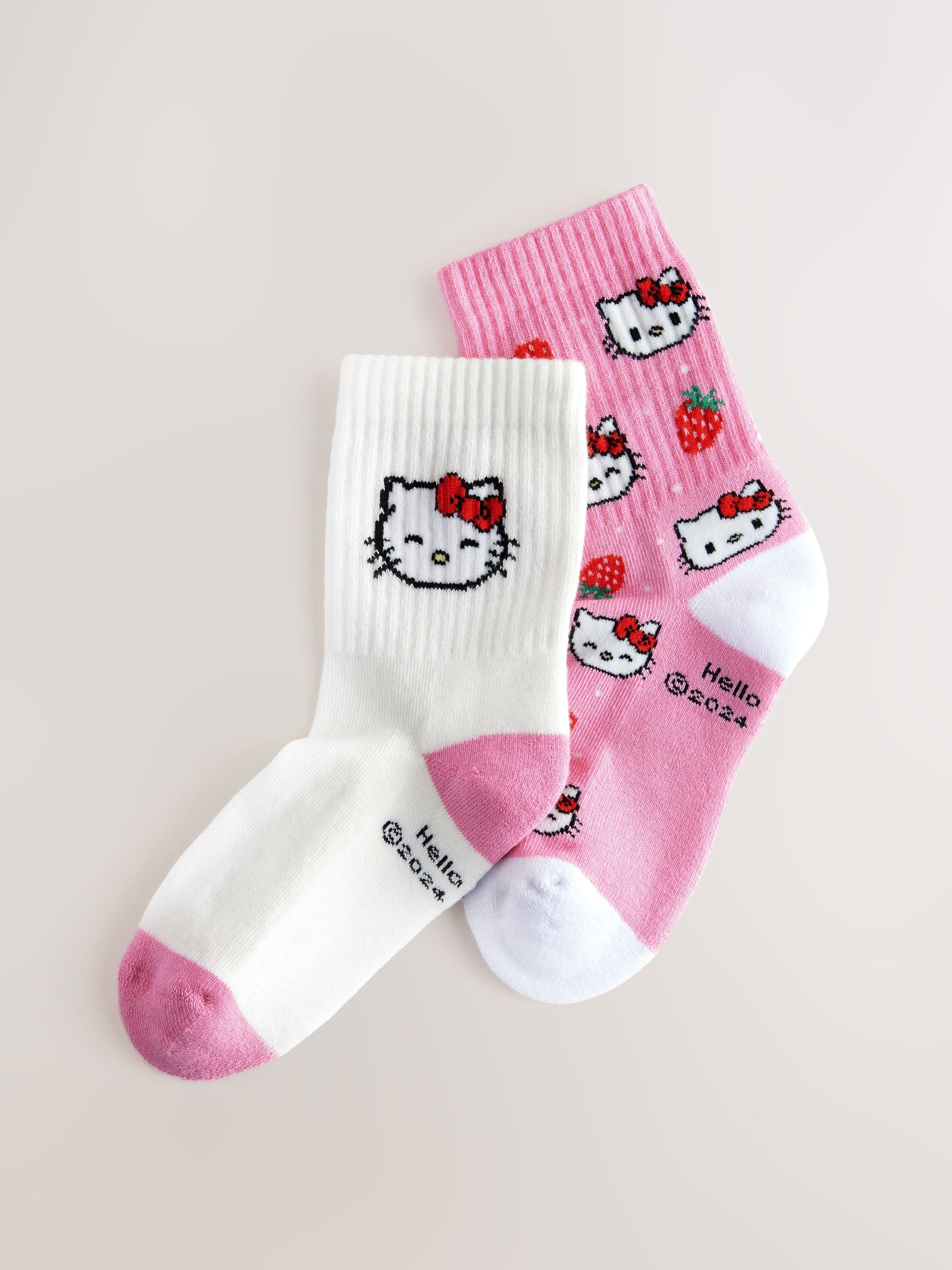 Roze Hello Kitty - 2 Paar enkelsokken met hoog katoengehalte