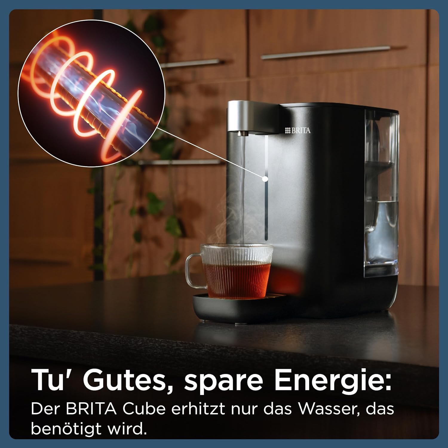 BRITA Heißwasserspender Cube – Wasserspender für zuhause (4L) schwarz – mit UV-C-Technologie, inkl. MAXTRA PRO Extra Kalkschutz Wasserfilterkartusche
