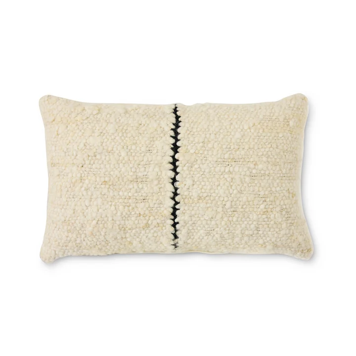 HKliving - Natural Wollkissen, 50 x 30 cm, striped
