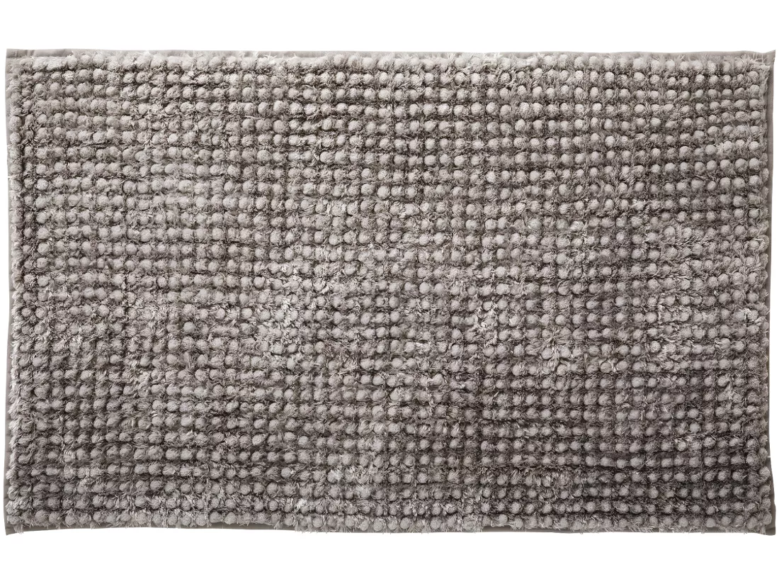 Tapis de bain en polyester uni gris lunaire 50x80cm