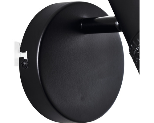 Wandspot, 1-lichts, H 26 cm, zwart