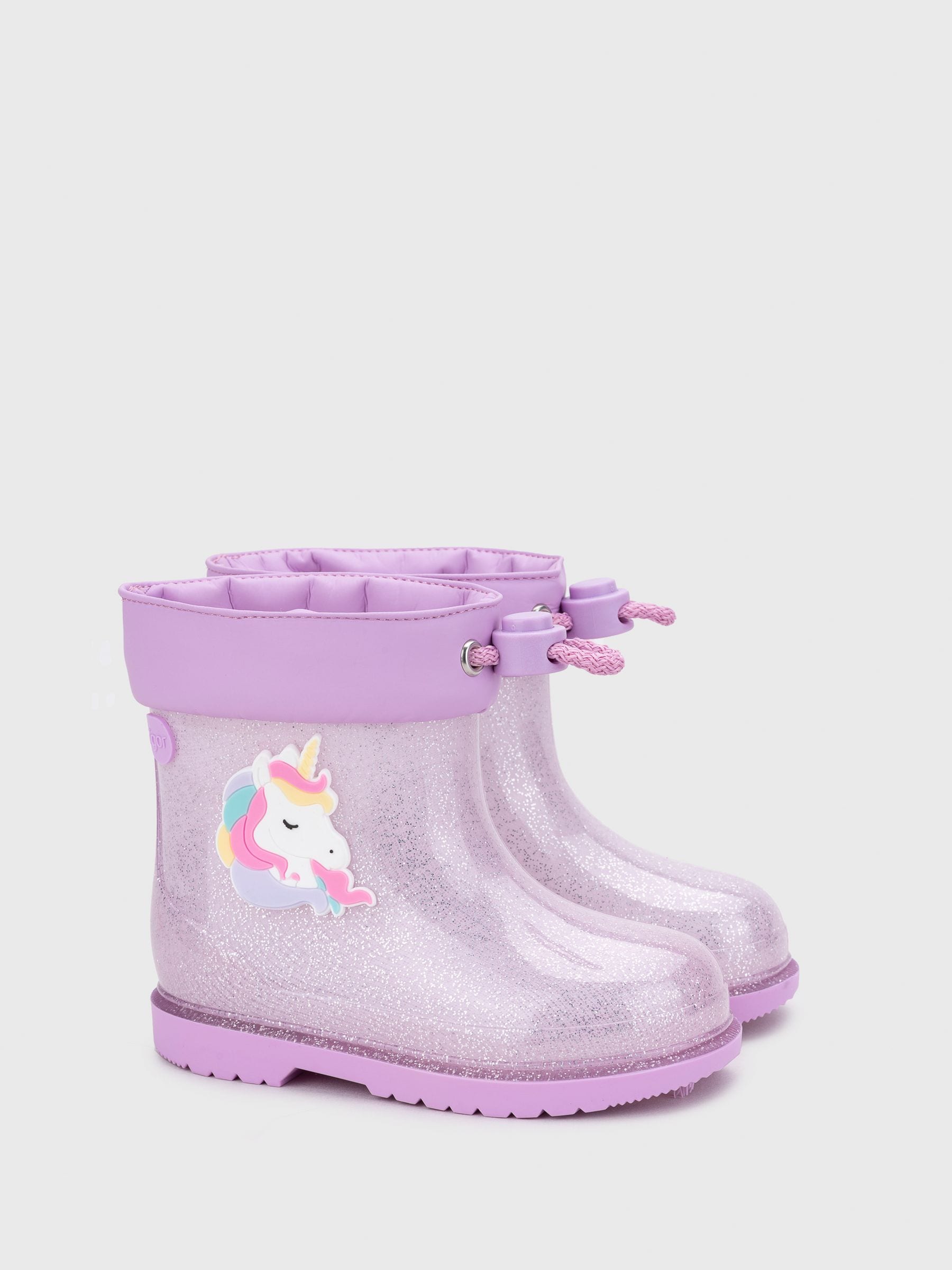 Paars - Igor Glitter Unicorn Ankle Wellies