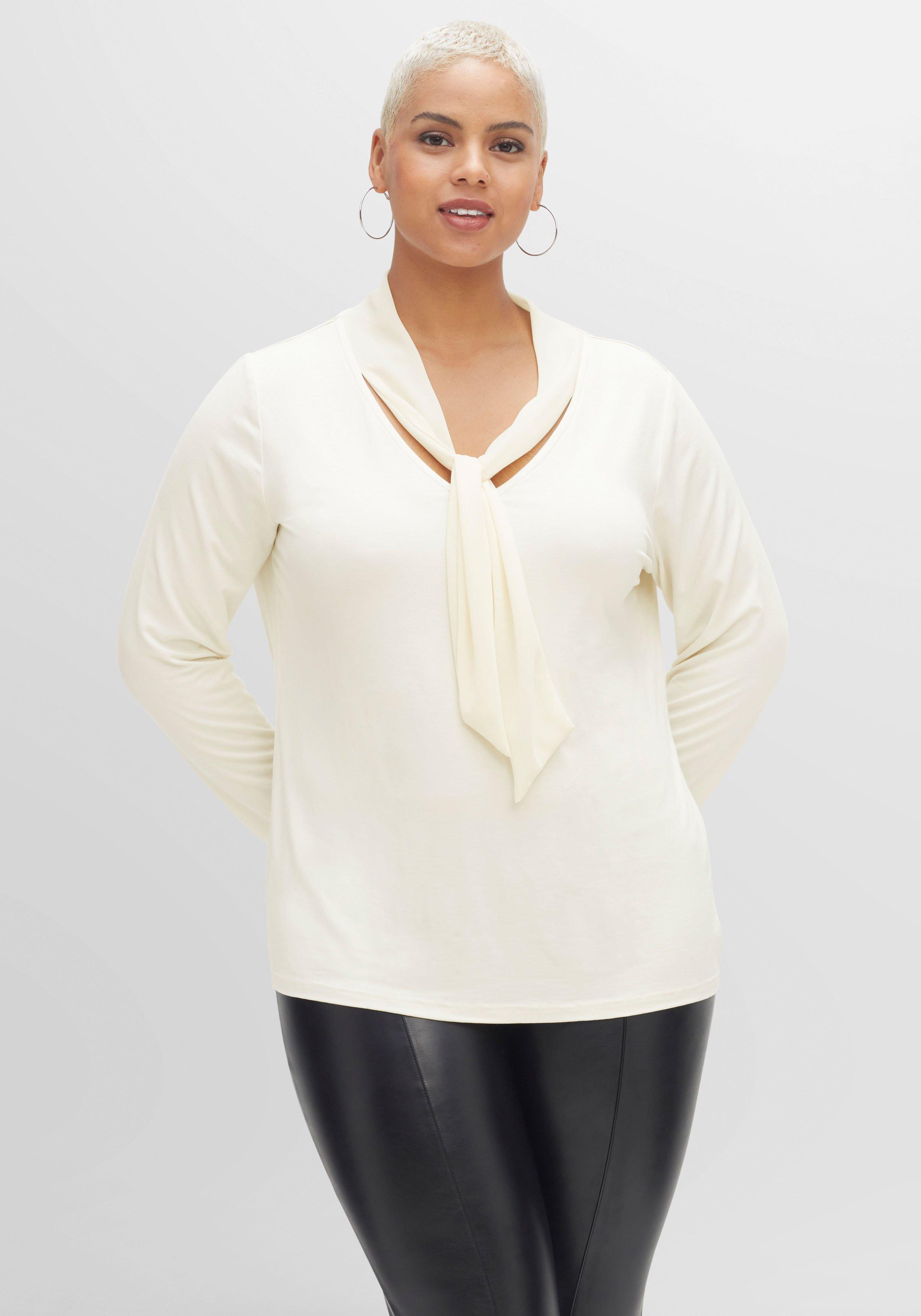 Langarmshirt mit Chiffonschluppe