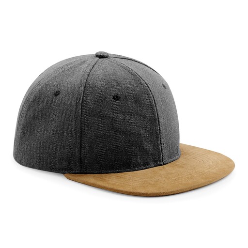 Boné Snapback Beechfield em Pele de Pêssego com Aba (Pacote com 2)