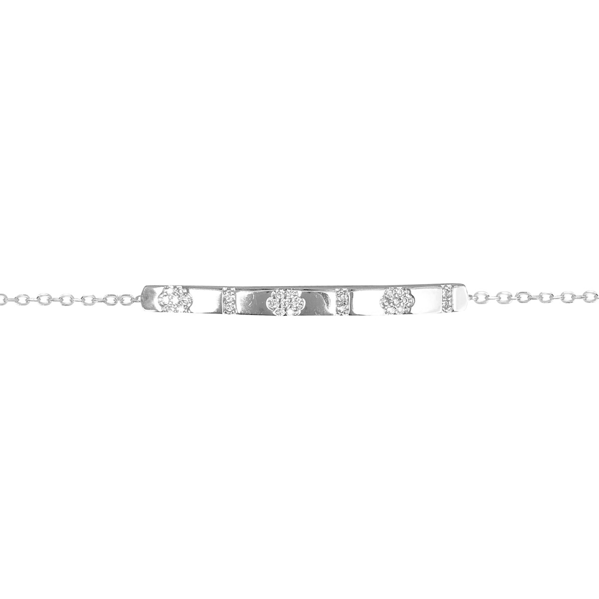 Bracelet en argent 925 rhodié et oxyde de zirconium