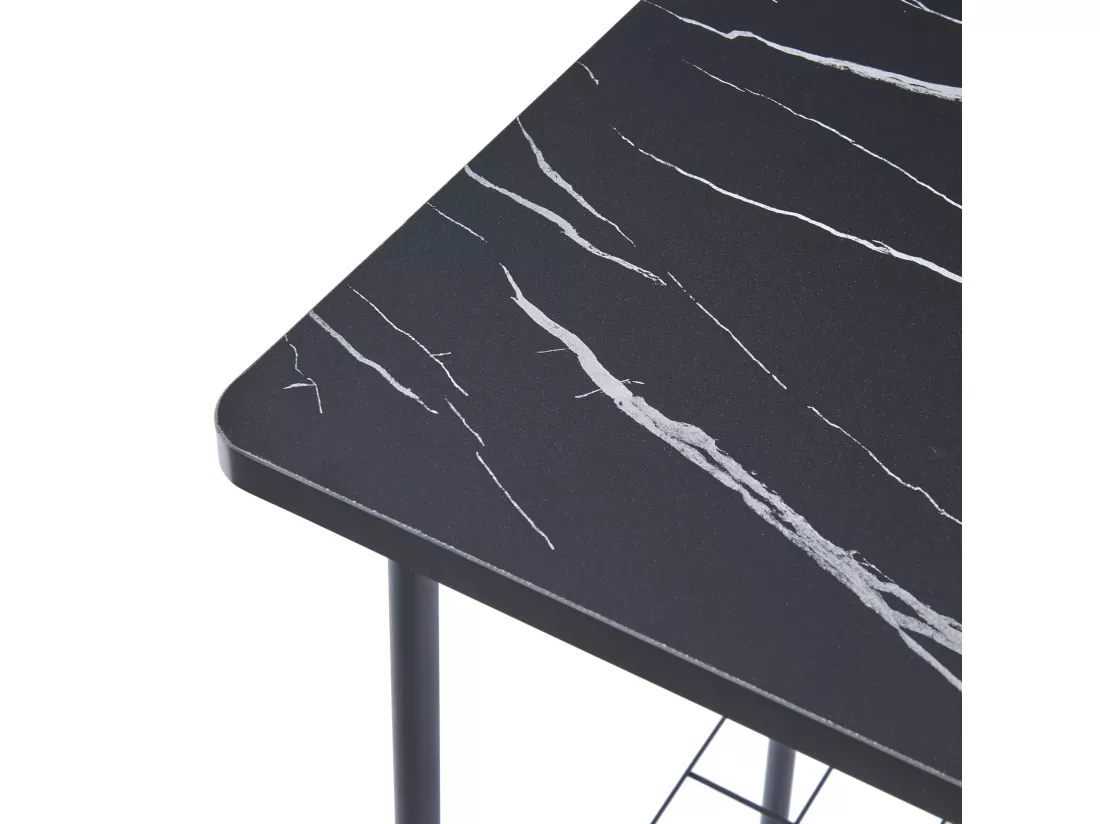 Étagère de cuisine Nibe 150 x 60 x 42 cm noir effet marbre [en.casa]