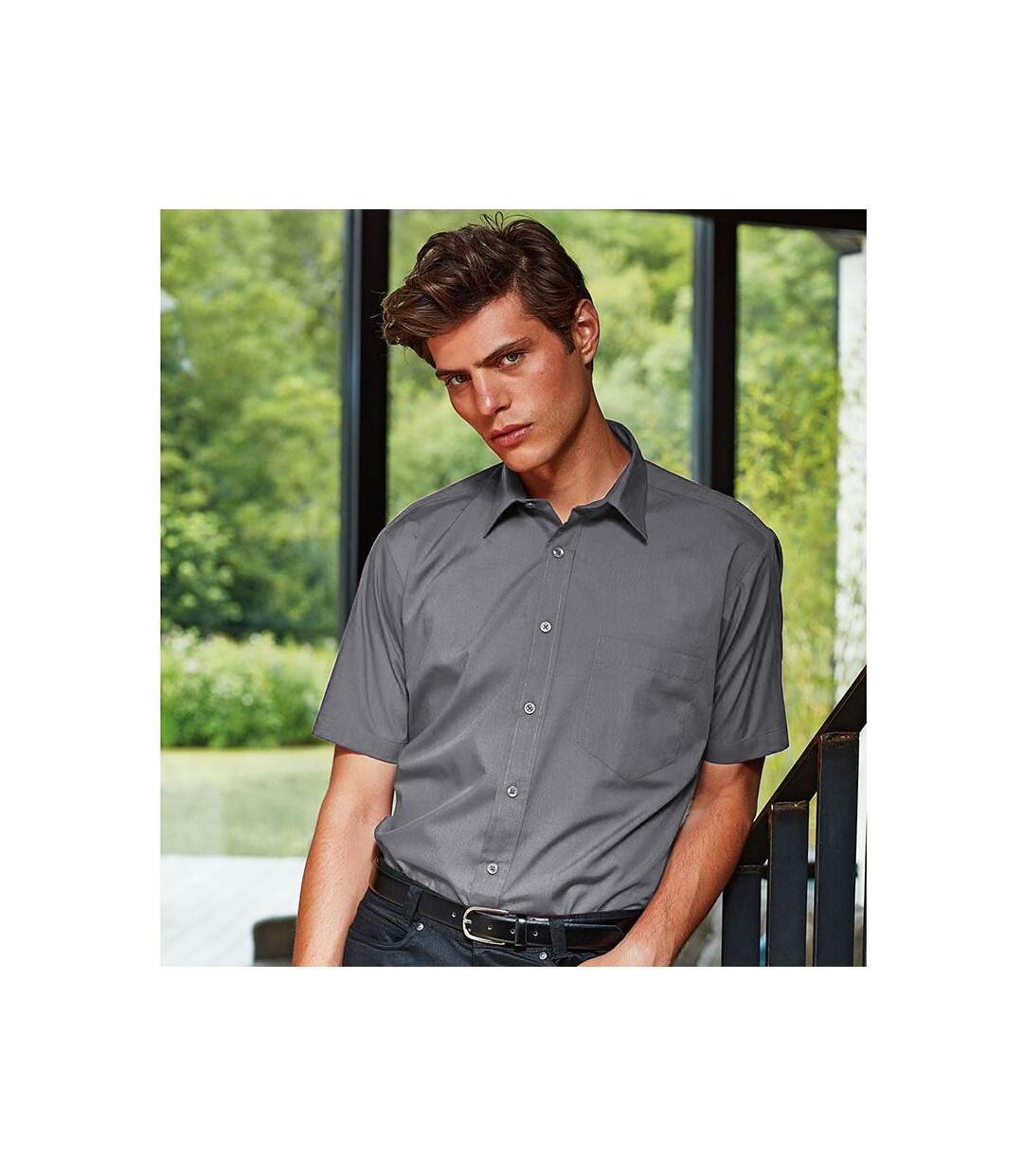 Premier - Chemise à manches courtes - Homme (Acier) - UTRW1082