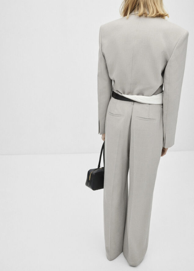 MANGO Straight suit trousers Lt pastel grey