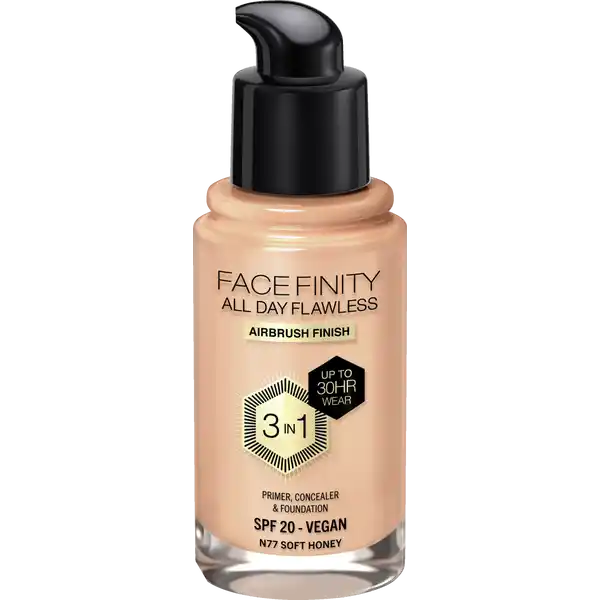 Facefinity All Day Flawless Foundation Farbe N77 Soft Honey