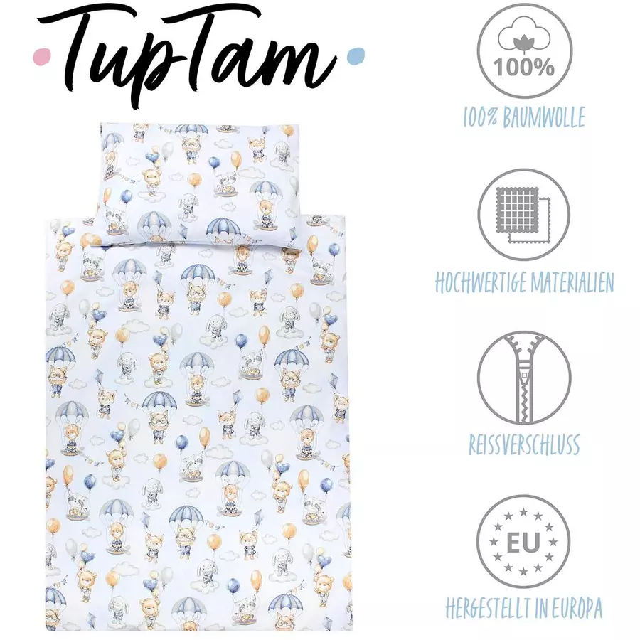 TupTam Kinder Bettwäsche Set 2-tlg blaugrau