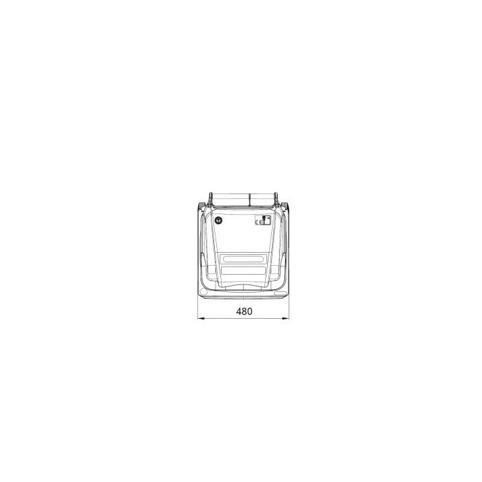 Minicontainer 120 liter rood met glasrozet en driekantslot (6151801259211)