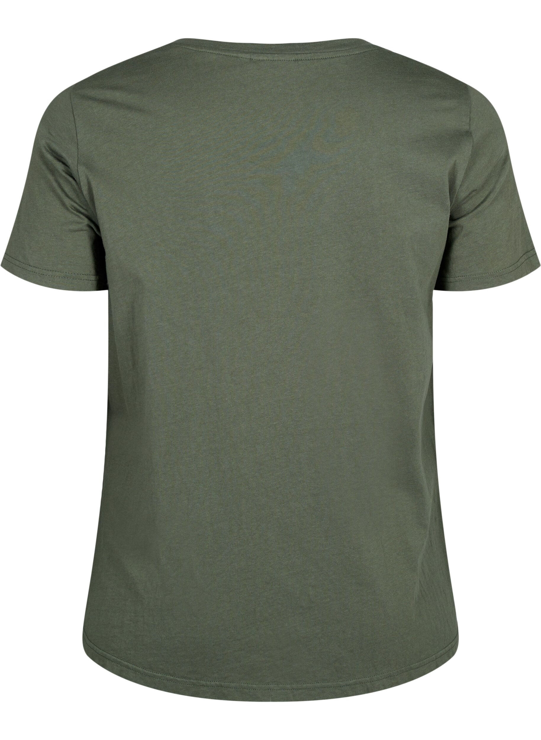Bomulds t-shirt med rhinesten motiv