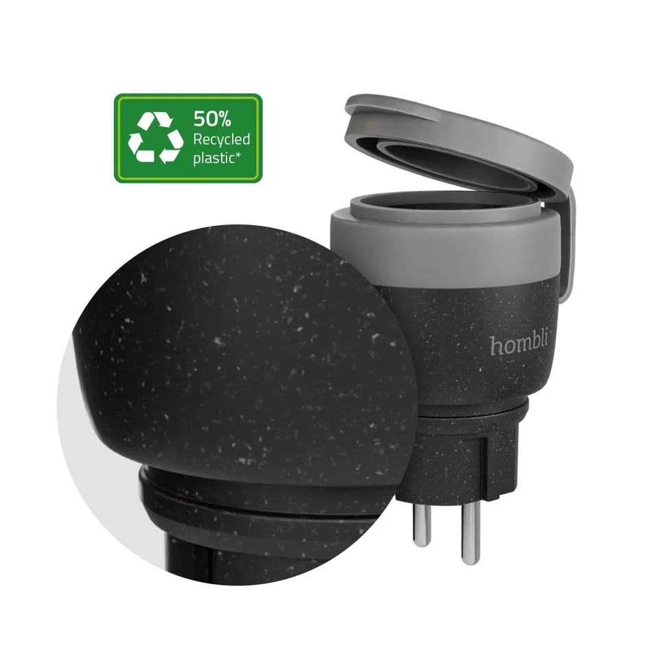 Hombli - Smart Outdoor Stikkontakt EU V2, Sort