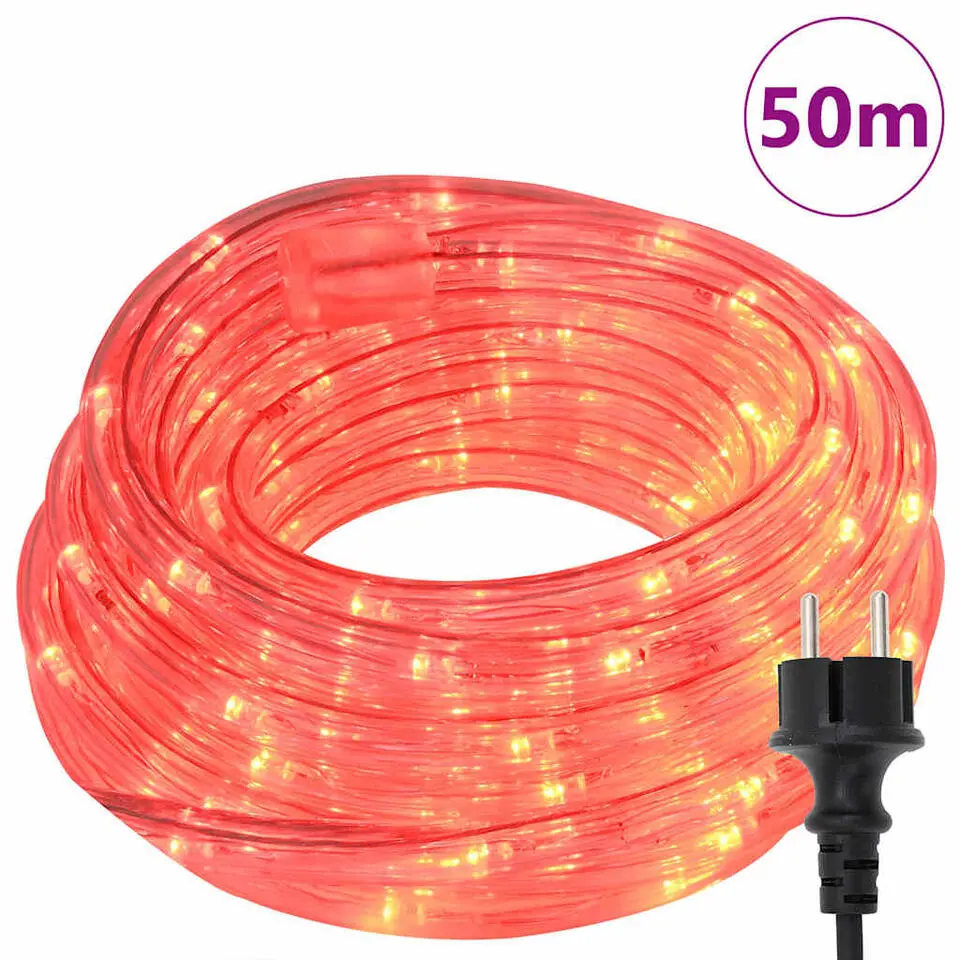 vidaXL - Touwenlicht met 1200 LED 50 m - Rood - PVC