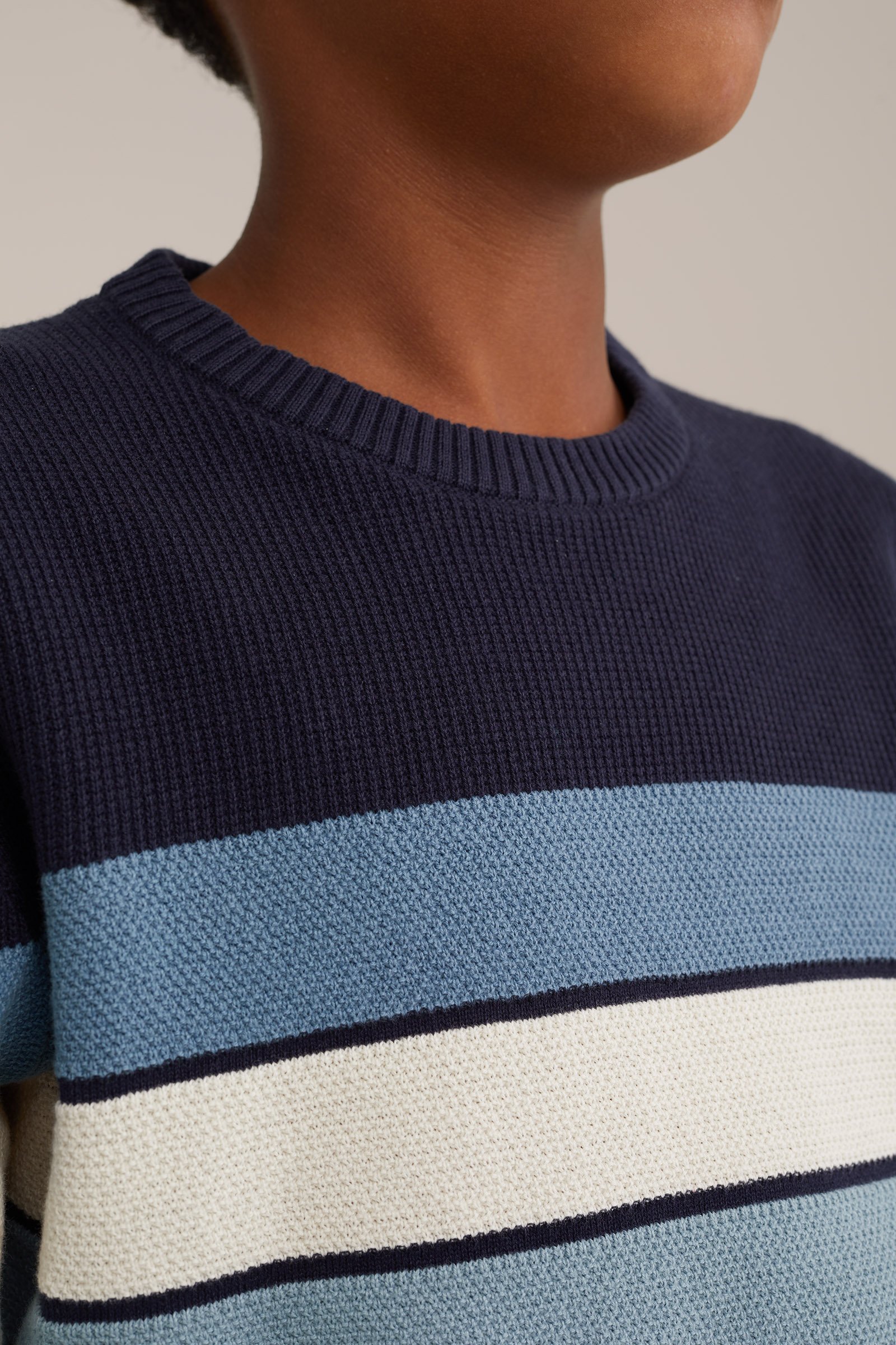 Jongens trui met structuur WE Fashion Donkerblauw