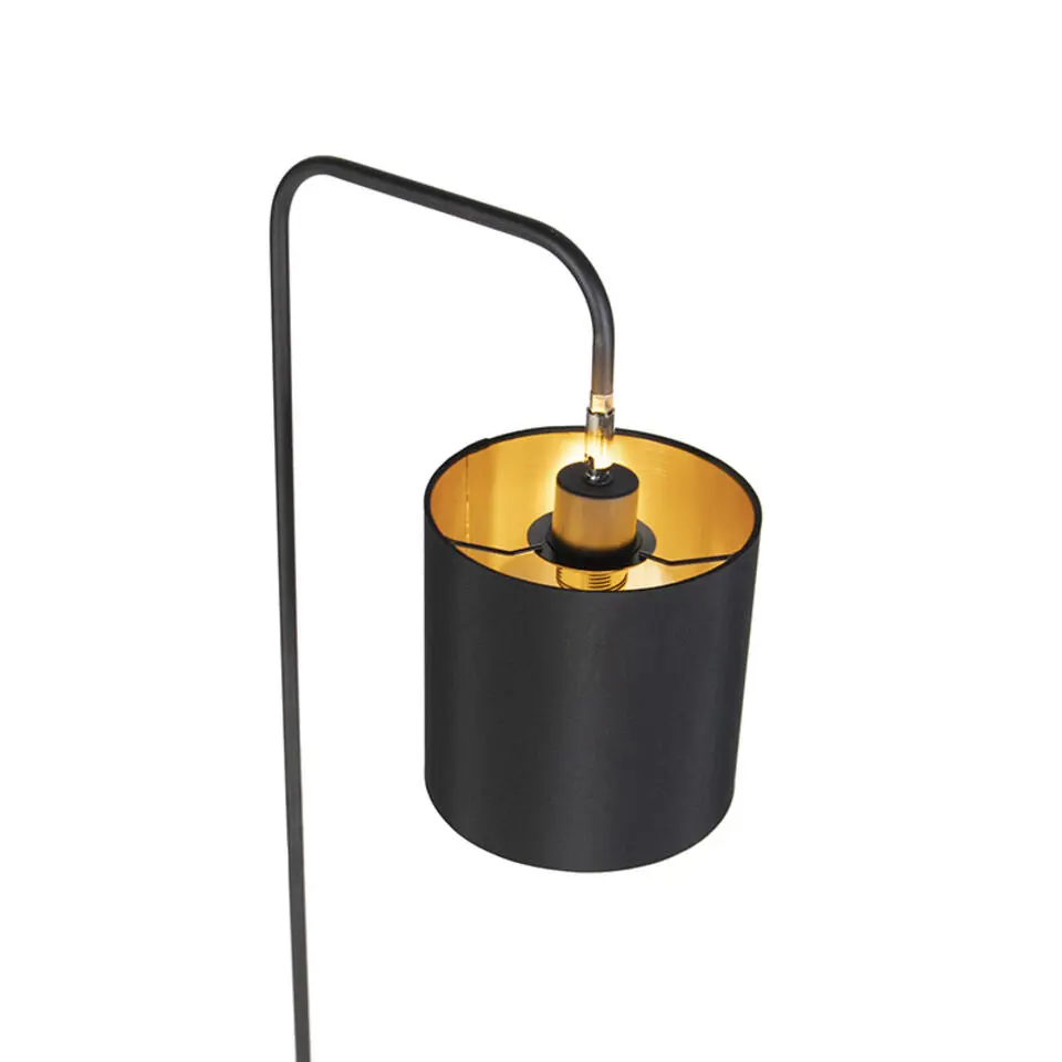 Qazqa vloerlampen lofty zwart e27