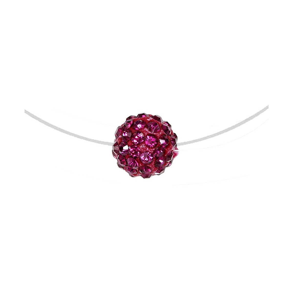 Collier nylon et perle de shambalah rose