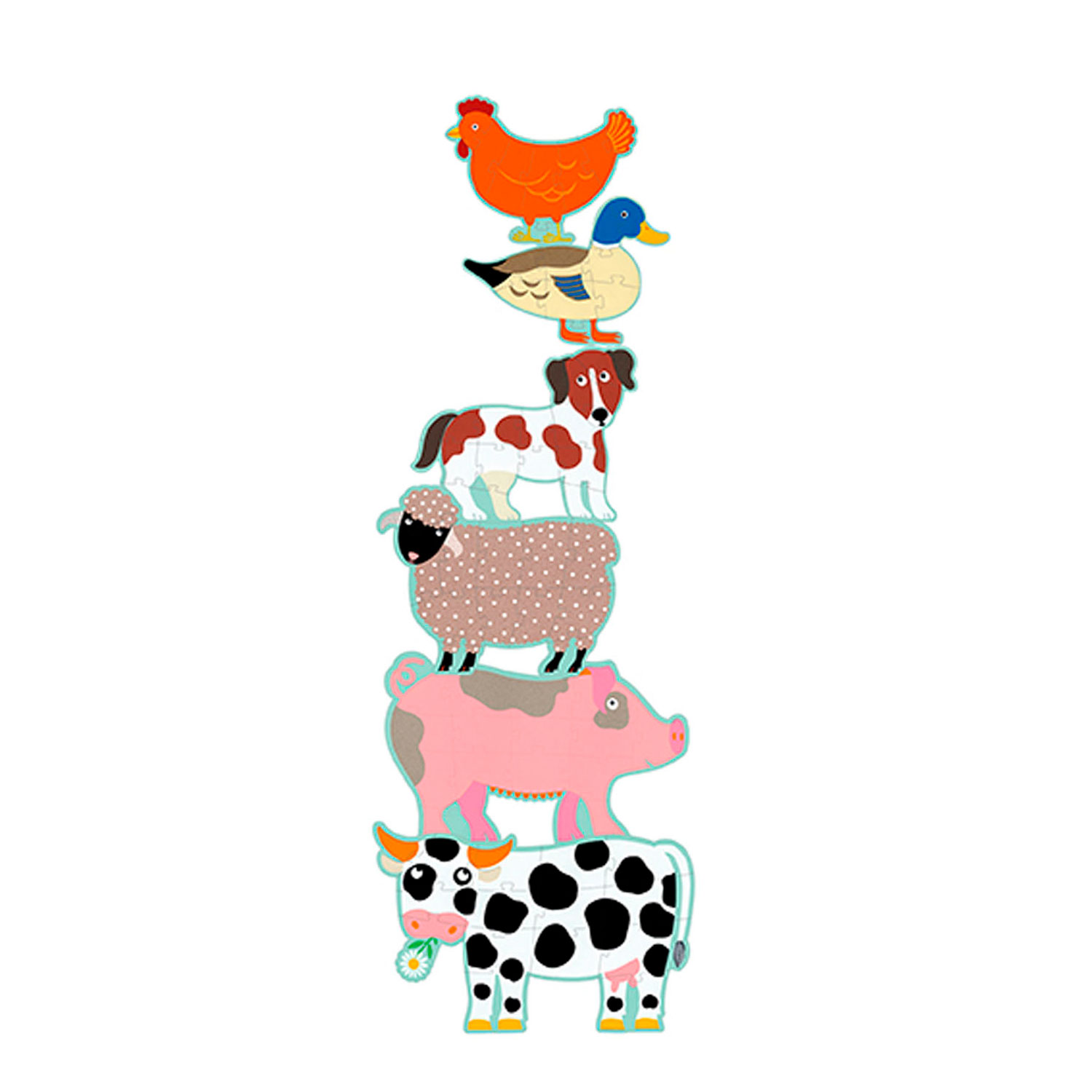 Djeco Boerderijdieren 6in1 Legpuzzel XL
