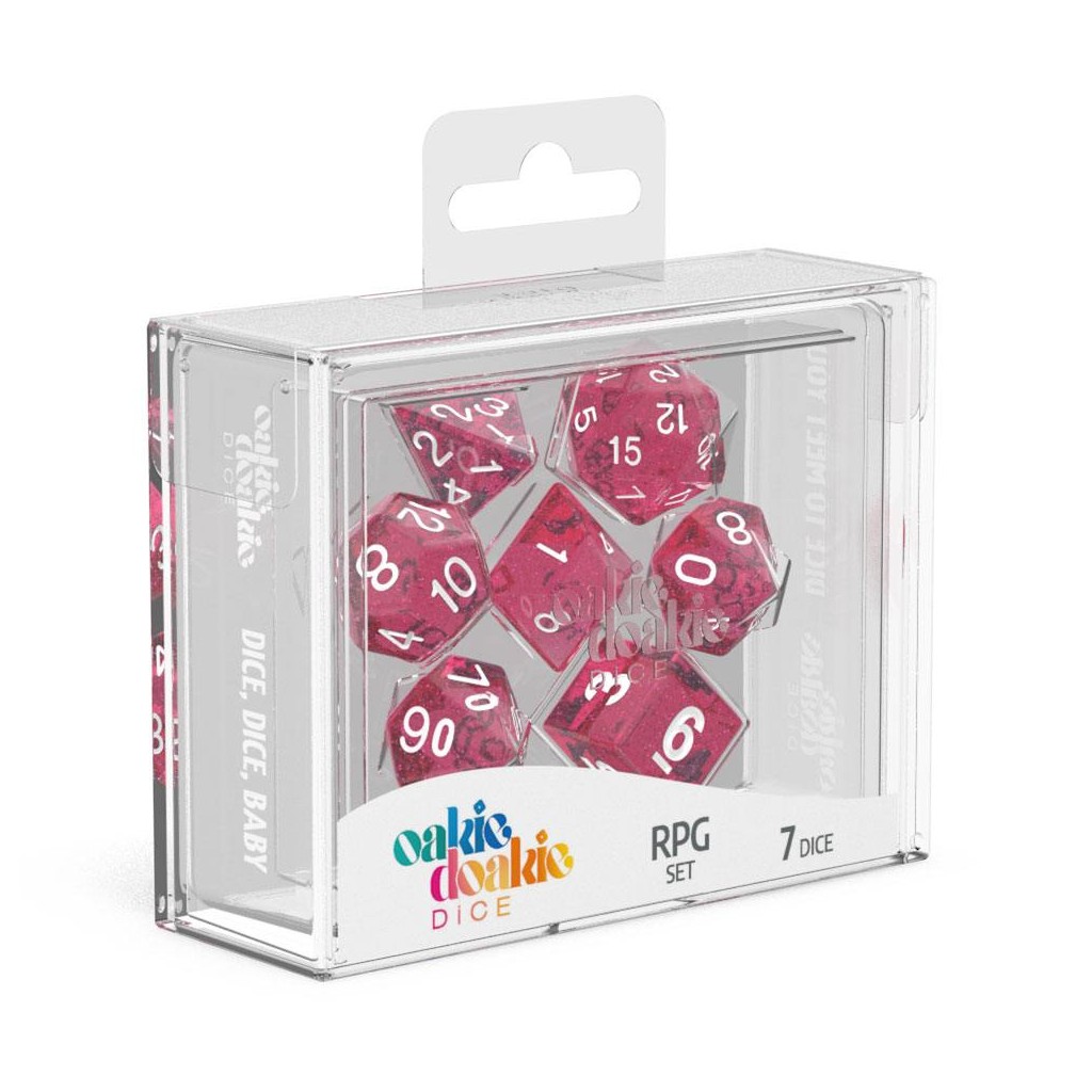 Oakie Doakie Dice dés RPG-Set Speckled - Rose (7)