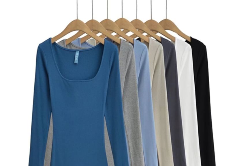 Bazer - Maxi-jurk met lange mouwen en ronde hals
