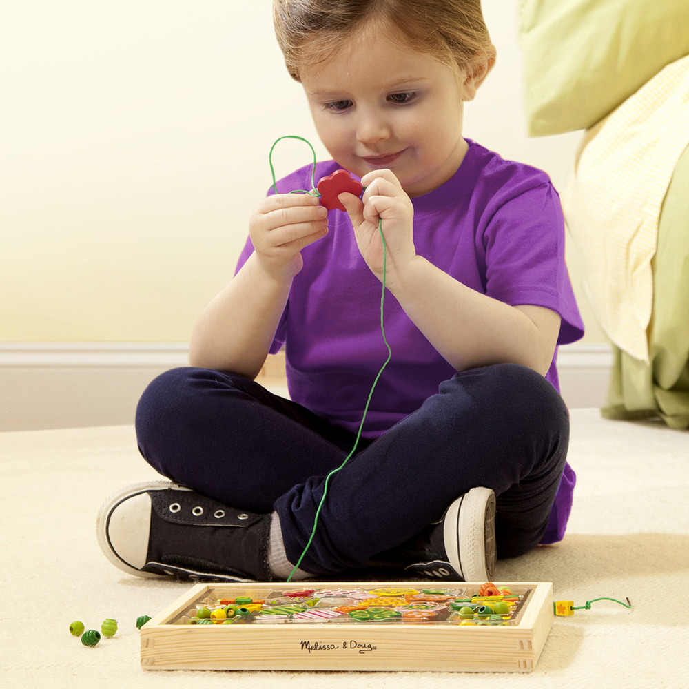 Ensemble de perles en bois flower power