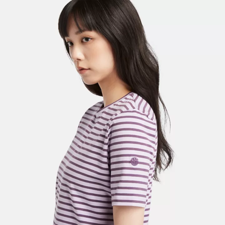 T-shirt Baby à rayures pour femme en violet