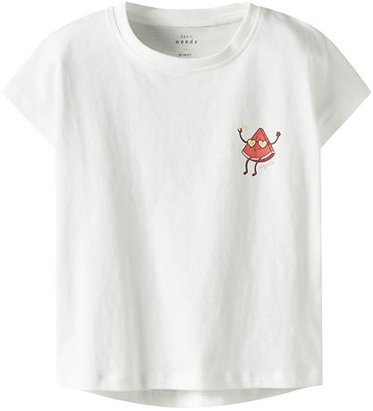 Name It T-Shirt - NmfVarutti - Bright White/Watermelon