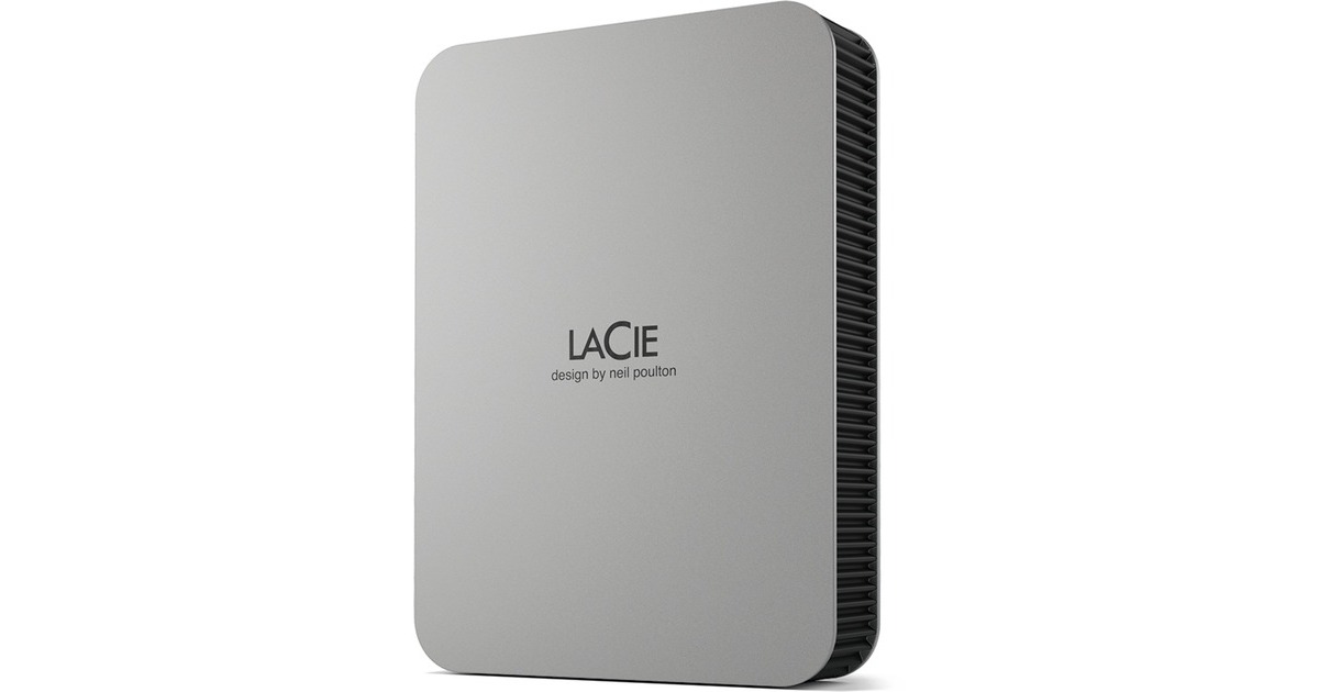 LaCieMobile Drive Secure 2 TB externe harde schijf  (Grijs, USB-C 3.2 (5 Gbit/s))