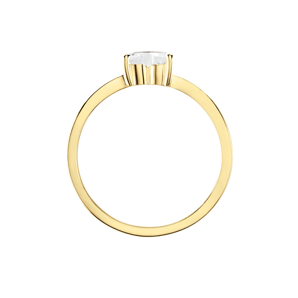 Bague Solitaire Or Jaune Idelle Oxyde De Zirconium