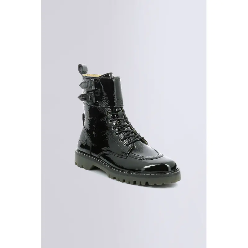 DECKRANGER NOIR VERNIS BOTTINES Cuir Femme