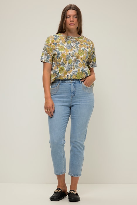 Mom-Jeans, Wide Legs, 5-Pocket mit Kettenbändern, Zippfly
