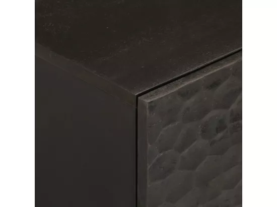 Tables de chevet 2 pièces noir 40x33x46 cm bois de manguier solide