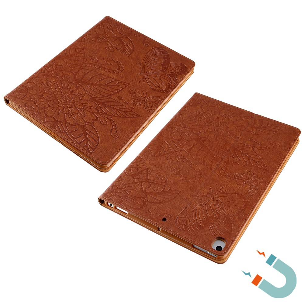 iPad 9.7 (2018/2017) / iPad Pro 9.7 / iPad Air 2 / iPad Air Leder Tasche Flip Cover Blumen Mandala Imprint - Braun