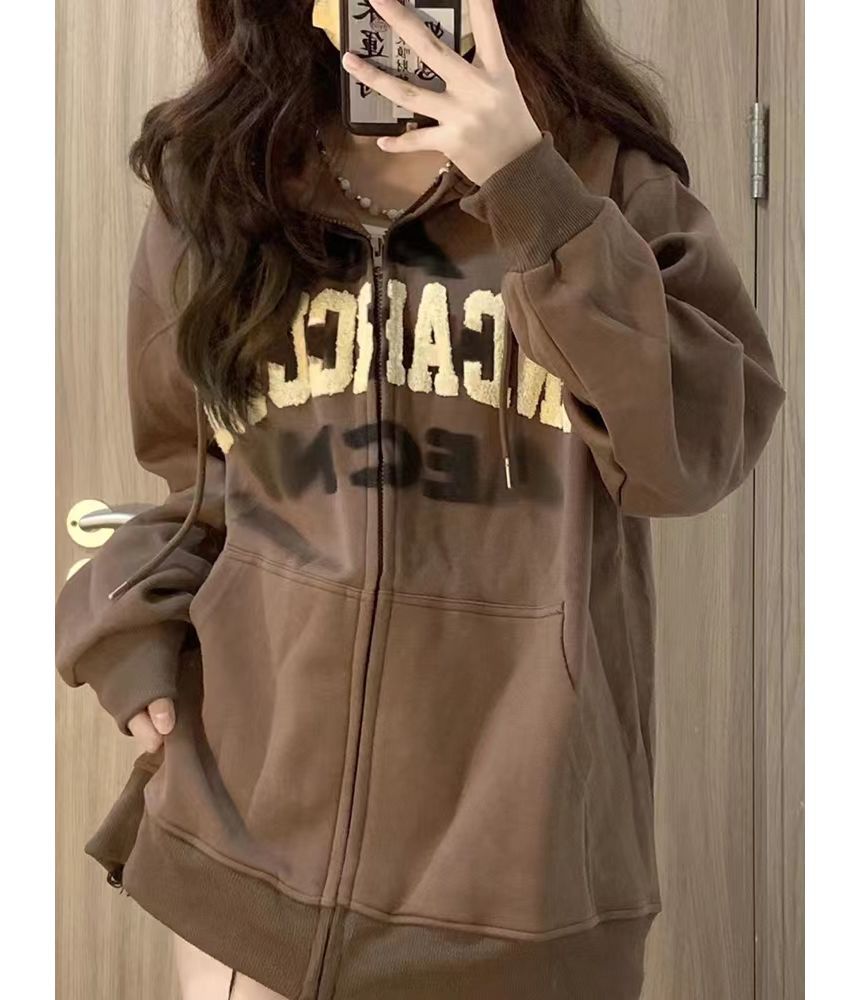 Eiffekee - Hoodie met rits en letters