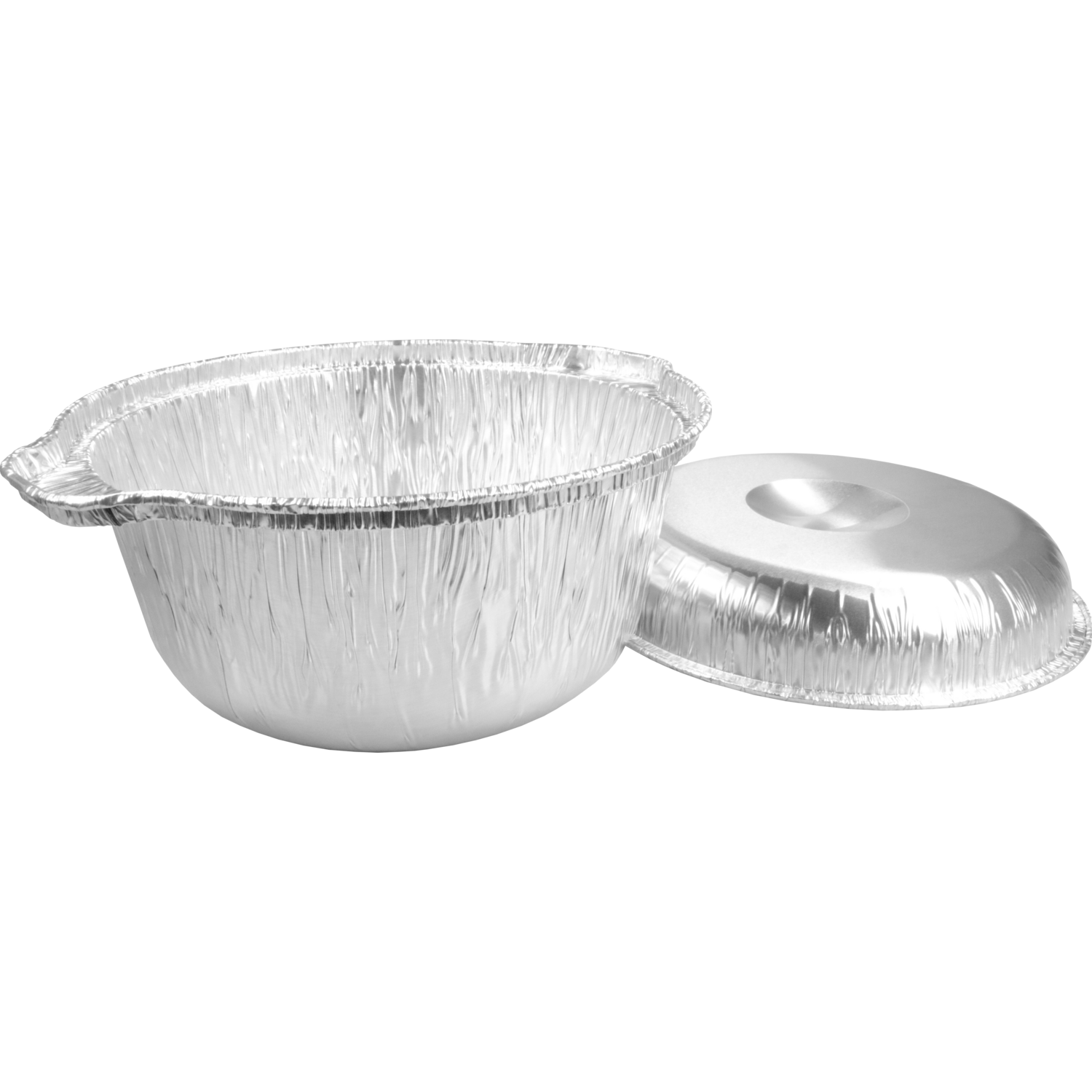 Mosselpan, met deksel, Ø250x100mm, aluminium, zilver