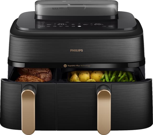 Philips 5000 Series Dual Basket airfryer med damp NA552/00 (sort)