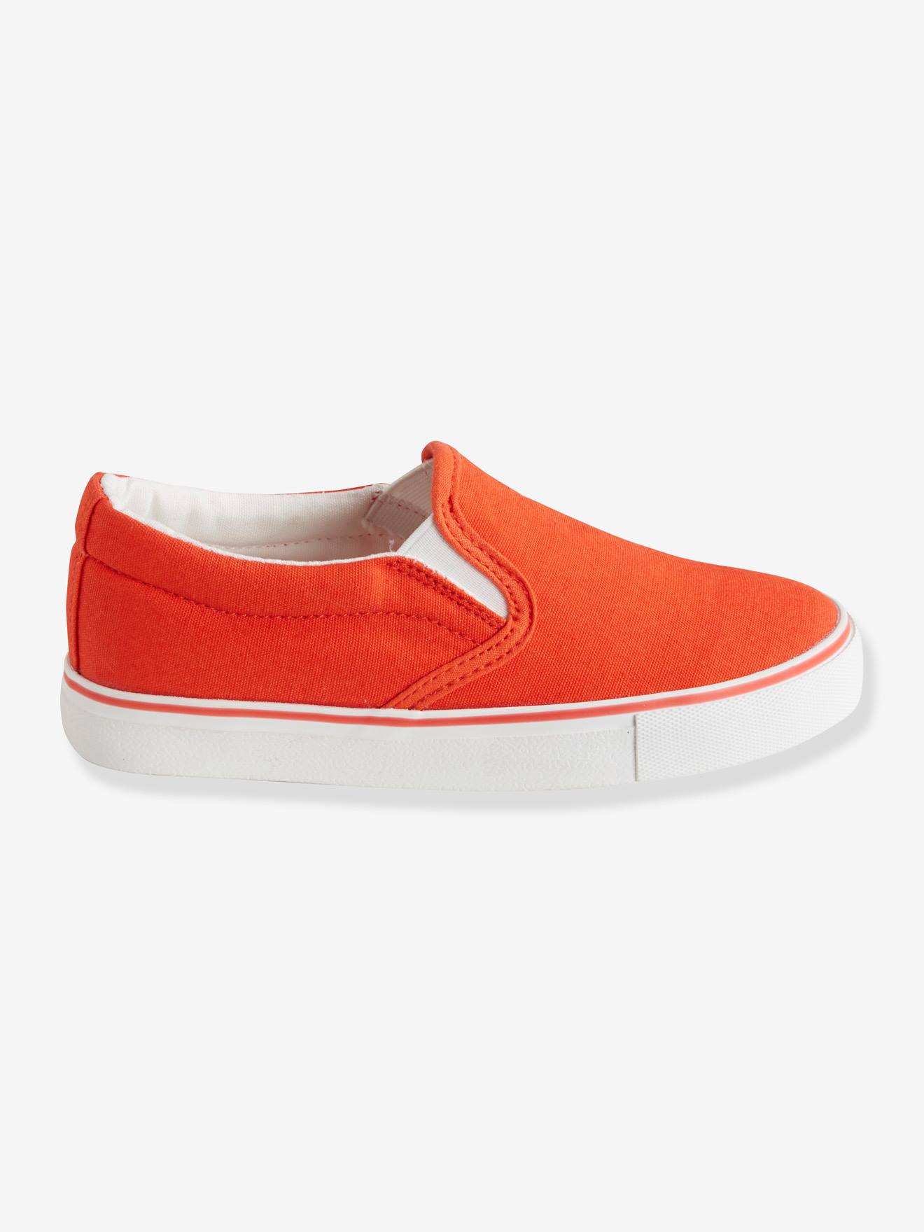 Tênis slip-on feminino, vermelho vivo, liso