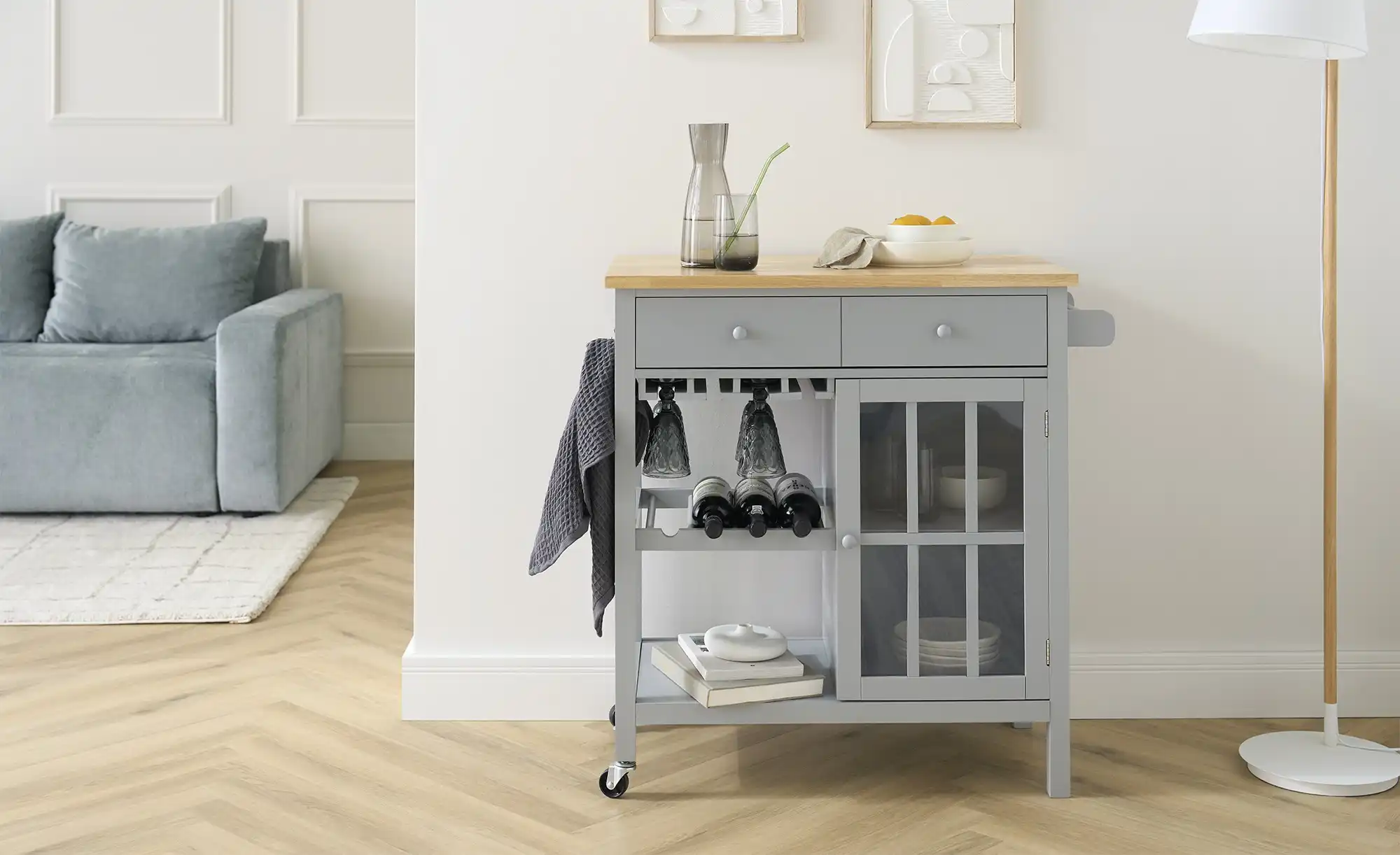 Servierwagen in Landhaus-Optik Butcher