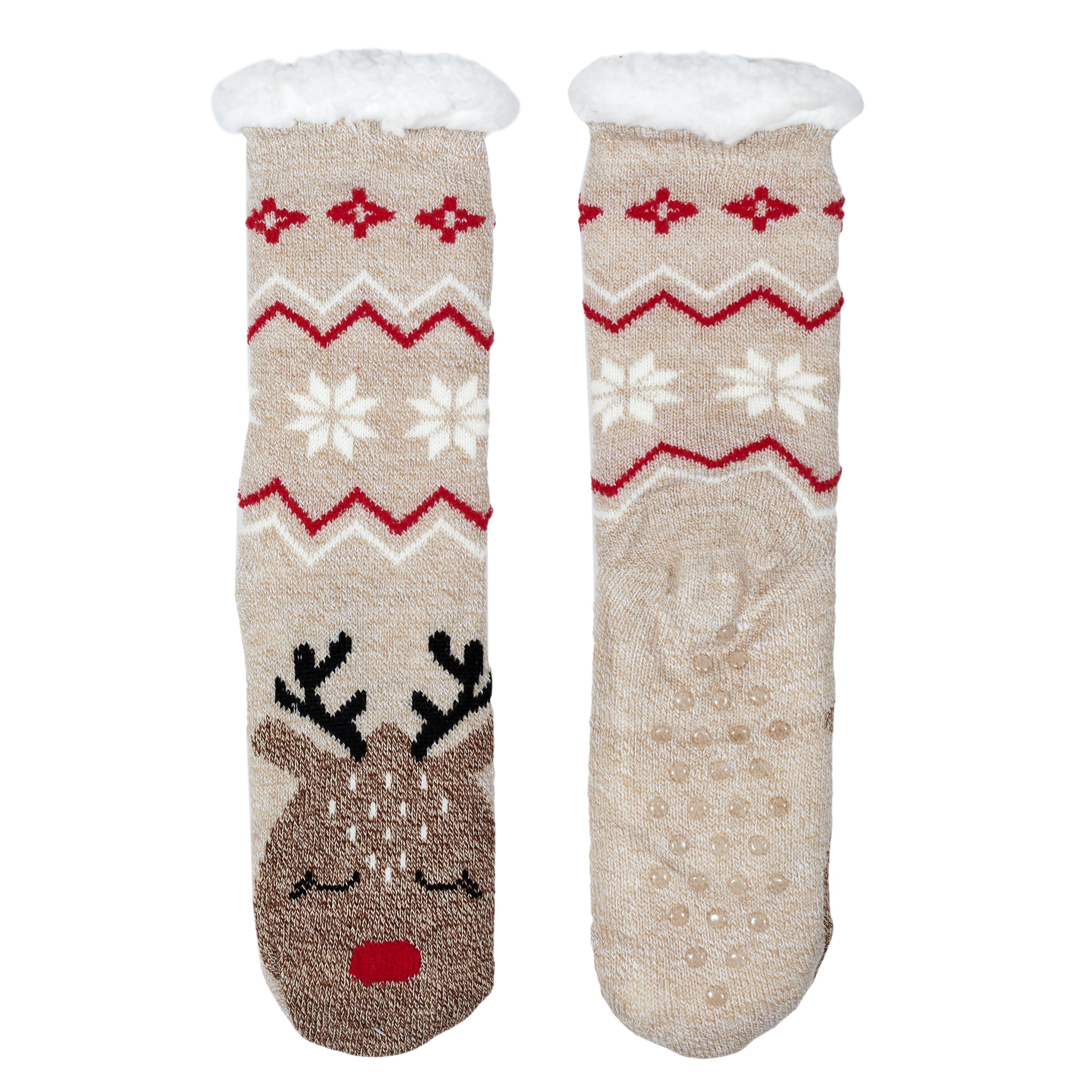 CHAUSSETTES SHERPA RENARD ET RENNE ADULTE