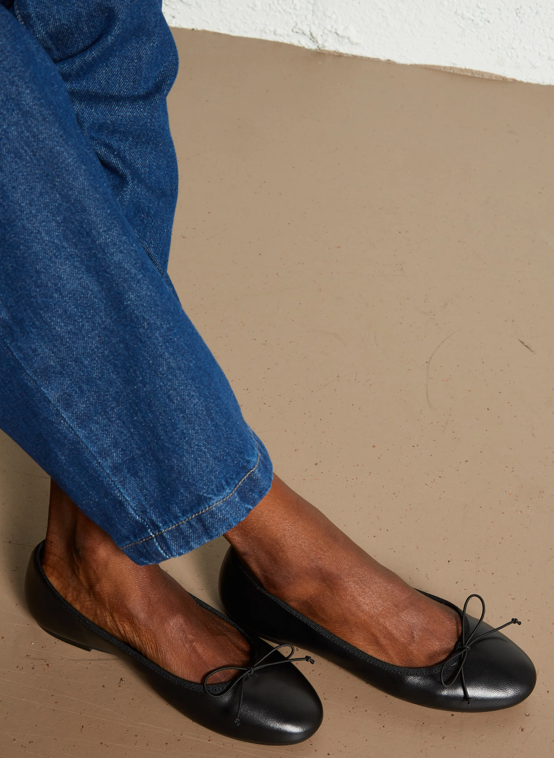 DELFINA - Ballerines en cuir | Noir