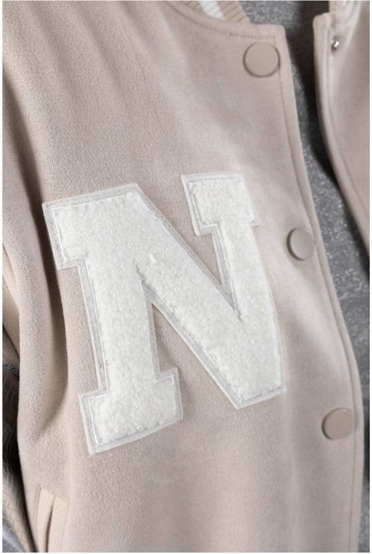 NUKUS - Tussenjas - Beige - Met Opstaande Kraag - Lange Mouwen
