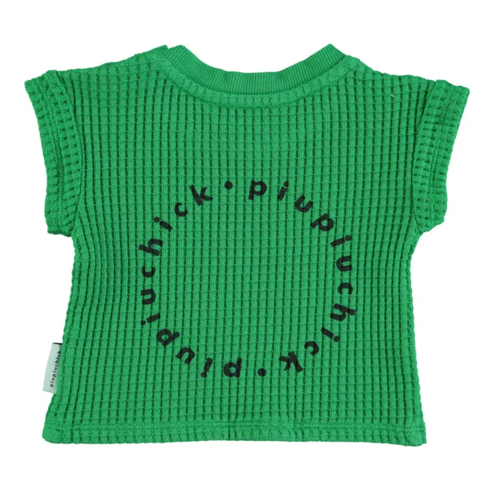 Piupiuchick T-Shirt Gaufré Logo Coton Bio | Vert