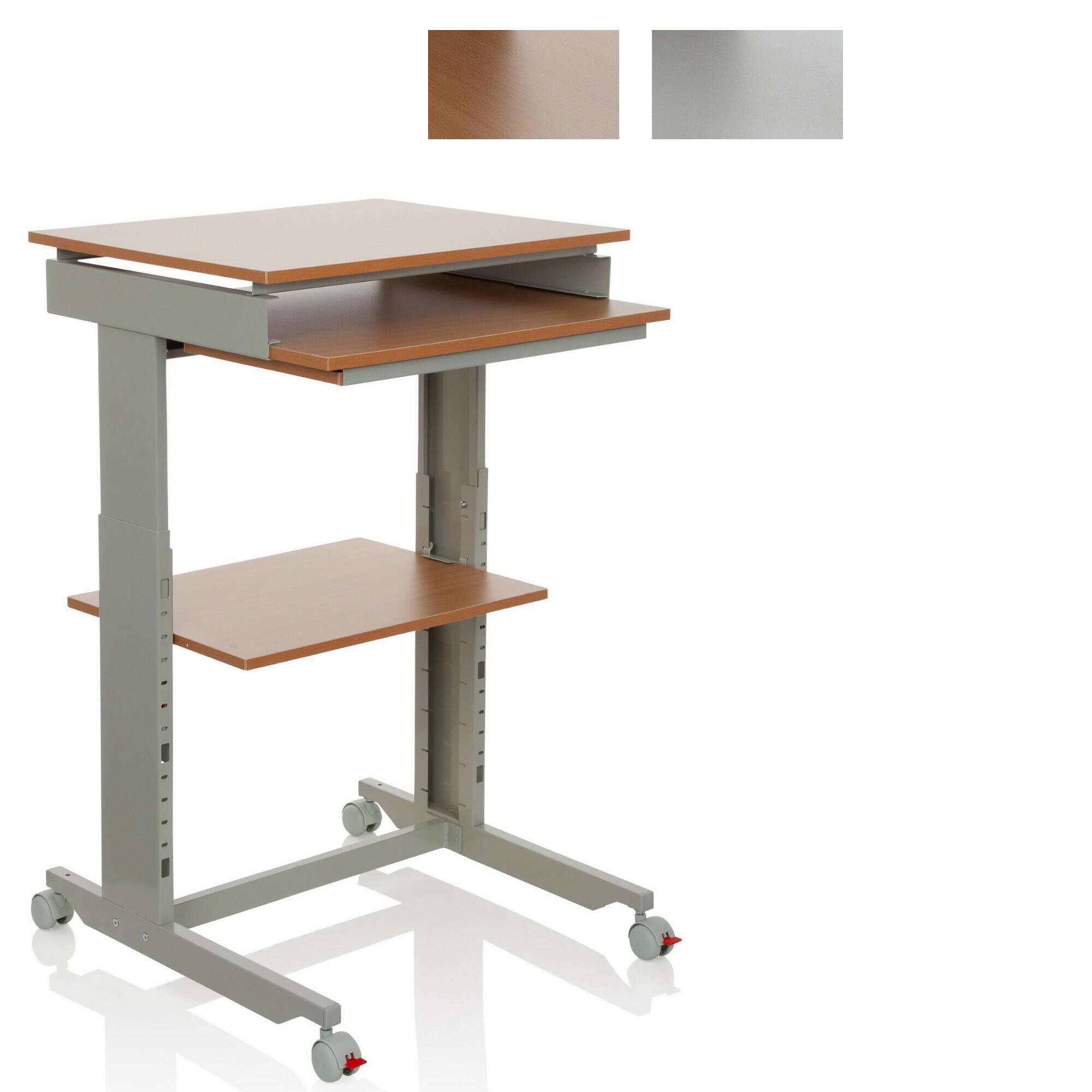 Stehschreibtisch WORKSTATION Melaminharzbeschichtete Spanplatte, Gestell pulverbeschichteter Stahl hjh OFFICE