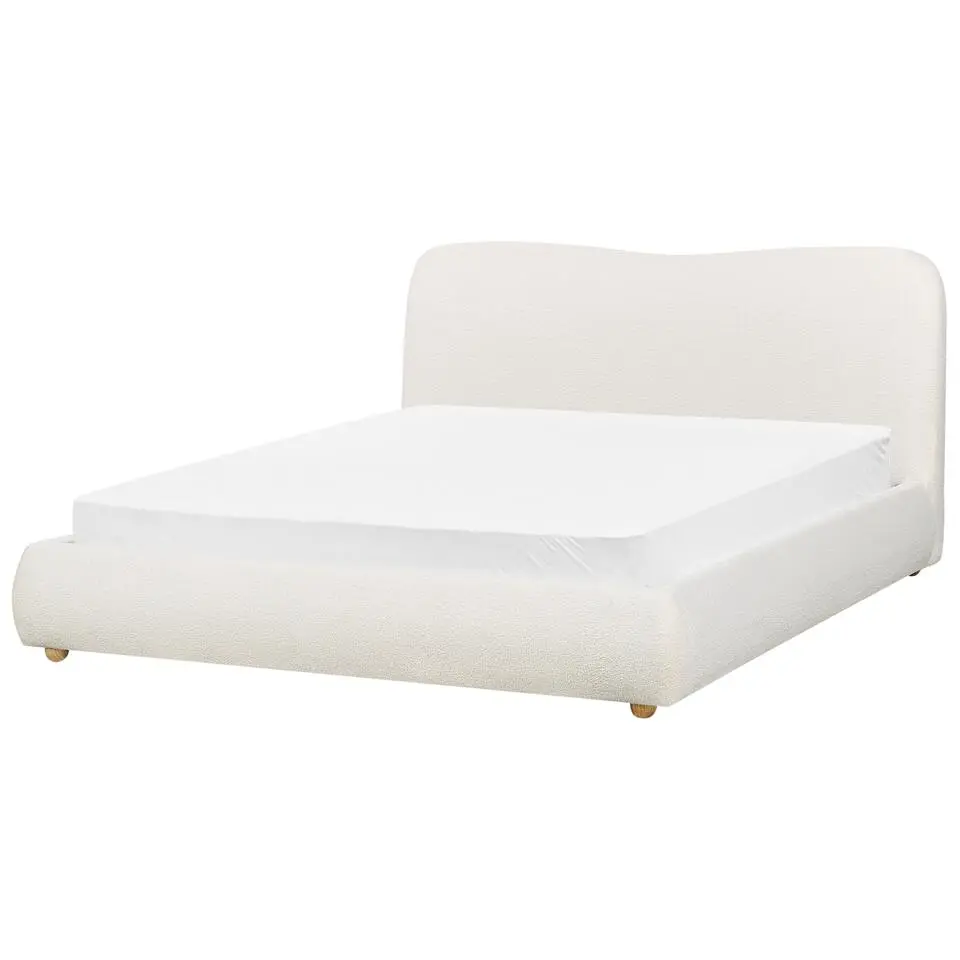 BLAGNAC - Bed met opbergruimte - Wit - 160 x 200 cm - Bouclé